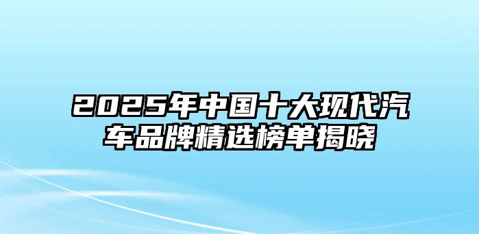 2025年中國十大現(xiàn)代汽車品牌精選榜單揭曉